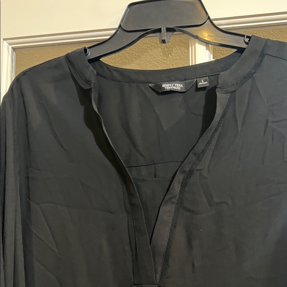 Simply Vera Vera Wang Elegant Black Blouse - Picture 5 of 9